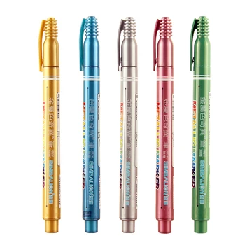 

25 pcs/Lot Metallic color marker pen for signature drawing on wood glass cloth Shiny gold silver Stationery Scrapbooking FB553