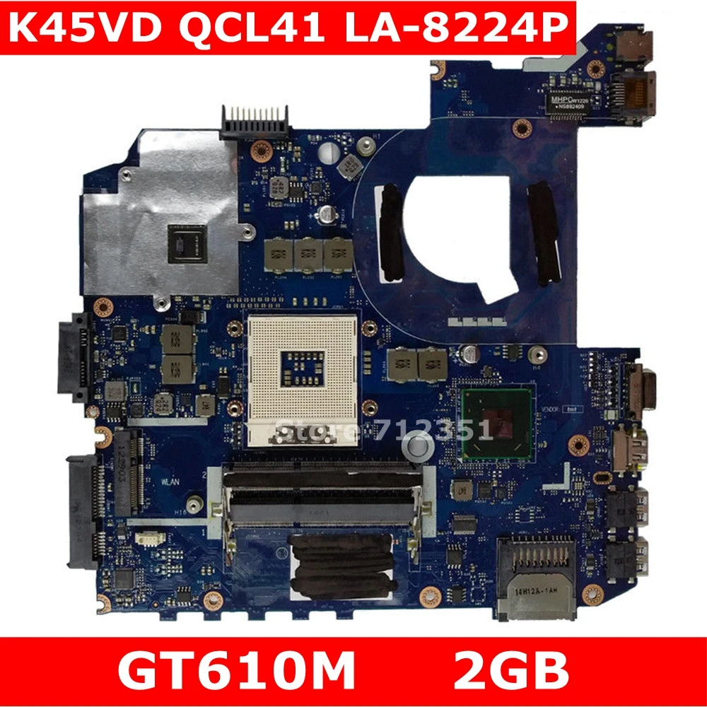 K45VD QCL41 LA-8224P GT610M 2 Гб материнская плата версия: 1,0 для ASUS K45V A45V A85V P45VJ K45VM K45VS Материнская плата ноутбука 100% тестирование