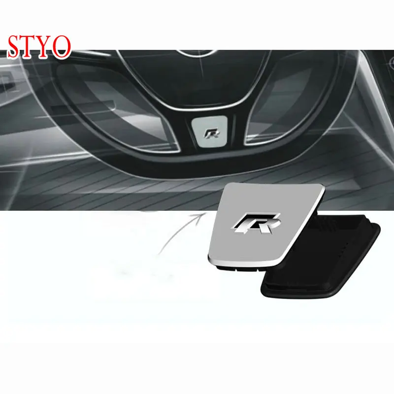 STYO Car Steering Wheel R Sticker Interior Decoration Sticker Car Styling For VW Polo MK6 2018 GOLF 7 PASSAT B8