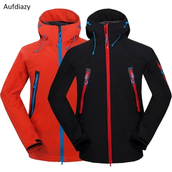 

Aufdiazy Outdoor Men Thermal Softshell Hiking Jackets Winter Camping Trekking Jacket Windproof Waterproof Fleece Male Coat JM035