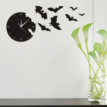

A Bat Clock From The Escape Clock Halloween Bat Silhouette Wall Clock Scary Bat Symbols Home Decor Contemporary Black Wall Clock