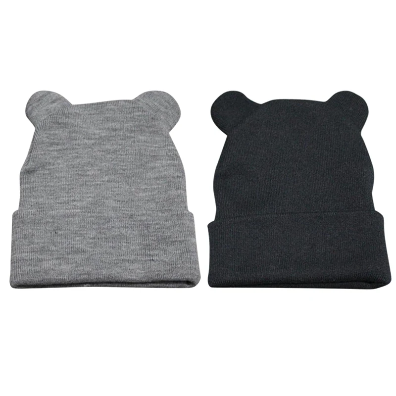 

1pcs Hat Women Winter Caps Hats For Men Devil Horns Ears Cute Crochet Braided Knit Beanies Hat Warm Cap Hat Bonnet Homme Gorro