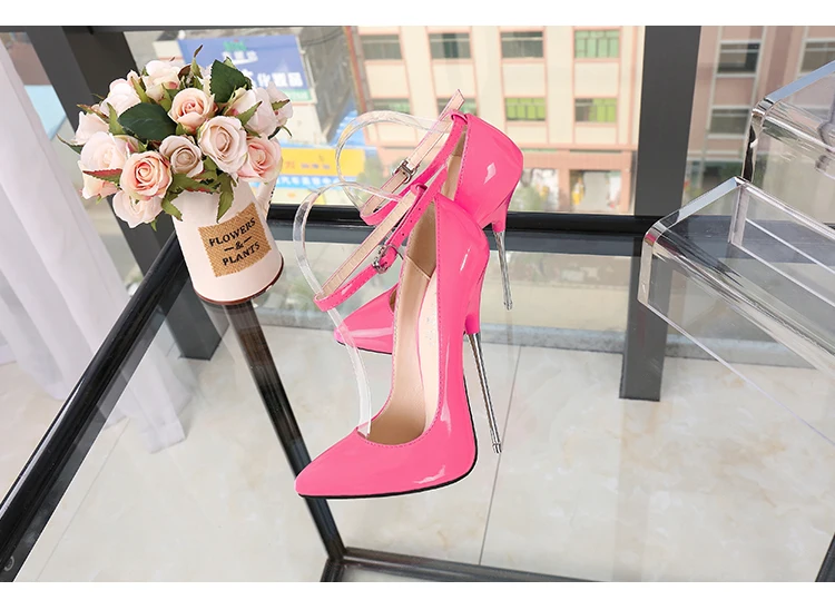 BBZAI/Большие размеры: 43, 44; zapatos mujer; женские свадебные туфли с острым носком на высоком тонком металлическом каблуке-шпильке; женские туфли-лодочки с пряжкой для ночного клуба