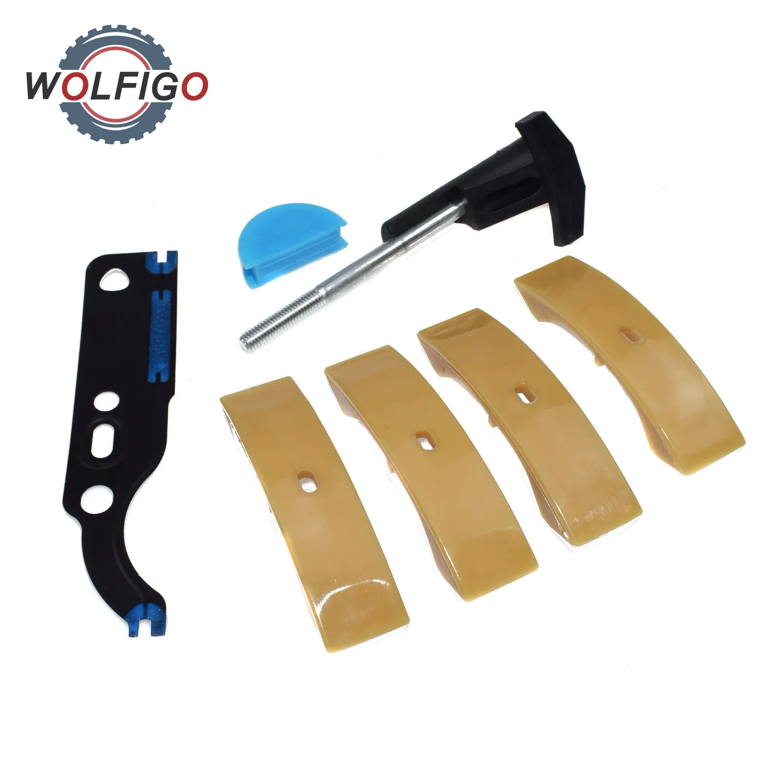 

WOLFIGO Set Timing Camshaft Chain Tensioner Shoe Pads Halter & Gasket for VW Golf Beetle Jetta Audi A4 058198217 058109088B