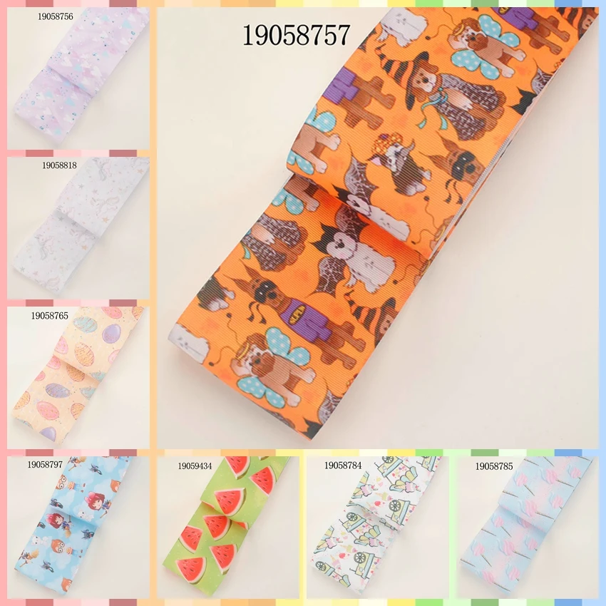 

10yards -different sizes - cute cartoon pattern ribbon printed Grosgrain ribbon 19058757