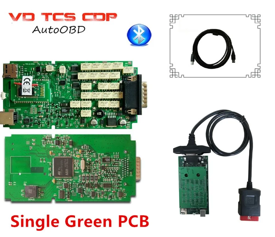 Одиночная зеленая печатная плата VD TCS CDP Pro Plus Bluetooth автомобильный Грузовик Авто