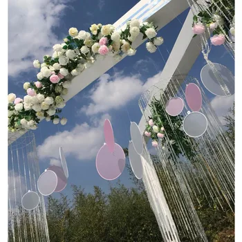 

Creative Wrought Iron Donut Disc Wedding Road Lead Prop Decoration Wedding Scene Layout Stage Decoration