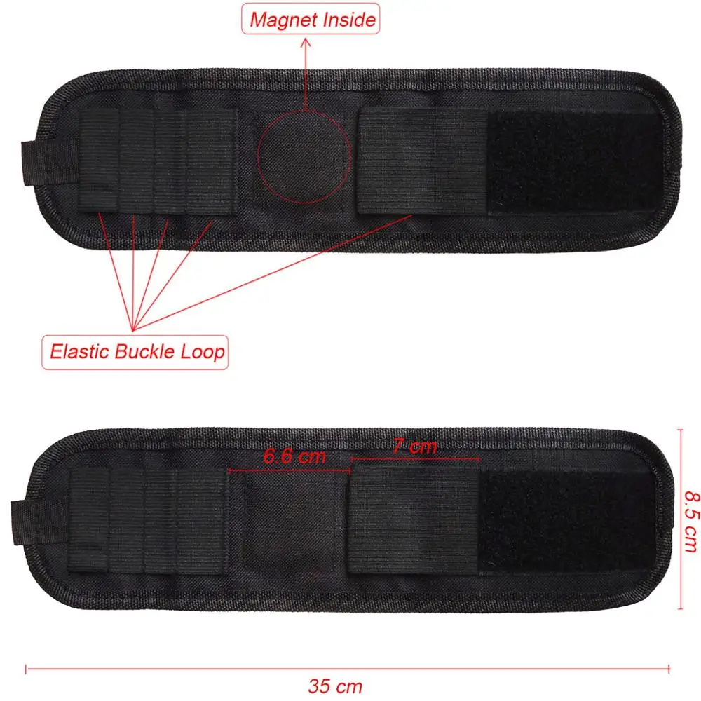 7 шт. сильный магнит Ракель+ 1 шт. магнитный браслет на руку чехол Размеры Регулируемый карман мешок для Стикеры Обёрточная Бумага Автомобильные аксессуары B20+ D09