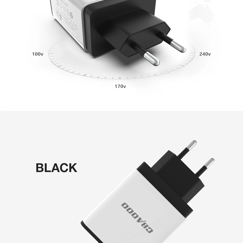 CBAOOO Travel USB Charger 5V 3A EU Plug Quick Charging Mini Charger Adapter Smart Charger for Mobile Phone Charger