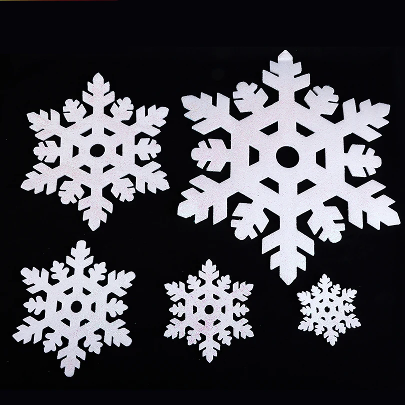 18pcs 10 40cm Xmas Christmas Tree Decorations White Snowflakes Plastic