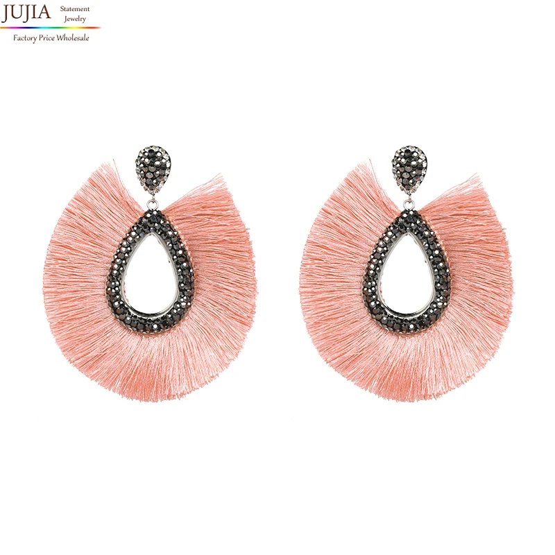 

JUJIA 2019 Bohemian Big Tassel Drop Earrings For Women Lady Female Fringe Handmade Brincos Statement Fashion Woman Earring