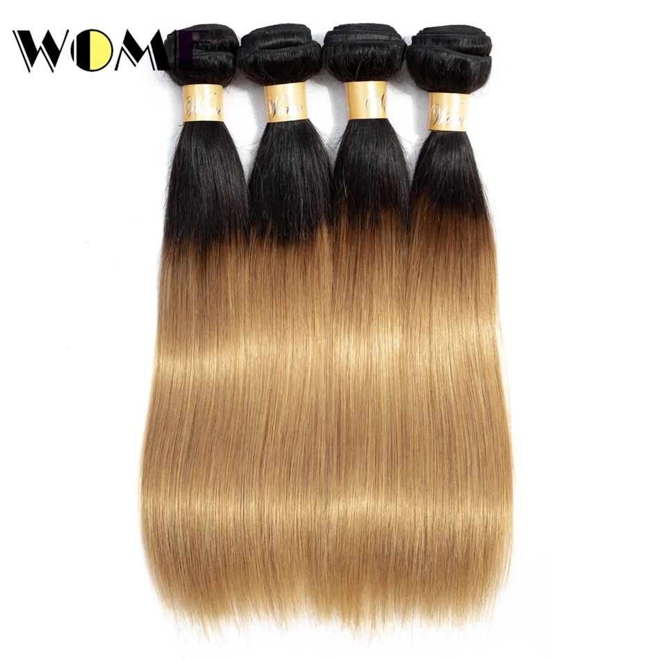 Wome Malaysian Hair Weave Bundles T1b/27 4 Bundles Straight Hair Tissage Cheveux Humain Non Remy Hair Extensions Tissage Wome Malaysian Hair Weave Bundles T1b/27 4 Bundles Straight Hair Tissage Cheveux Humain Non Remy Hair Extensions Tissage