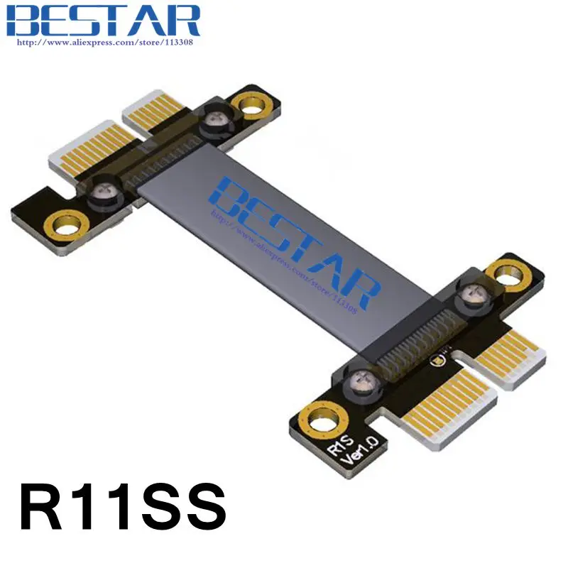 pci-e 1x to 1x male to male pcie x1 riser adapter Extension Cable Extender cord PCIe3.0 8Gbps EMI Shielding Customized photo
