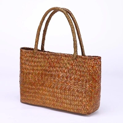 2017 New Thai Straw Bag Single Shoulder Beach Rattan Package Holiday 2017 New Thai Straw Bag Single Shoulder Beach Rattan Package Holiday Handbag Handmade Seaweed Woven In Top Handle Bags From Luggage On