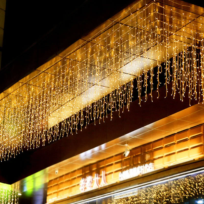 

EU 220V 5m 96Leds Christmas Garland LED Curtain Icicle String Light Indoor Drop Party Garden Stage Outdoor Decorative Light