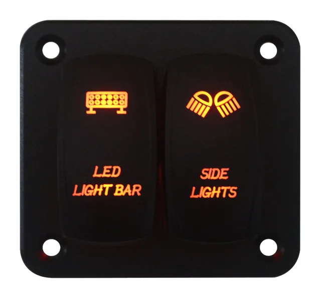 aluminum dual led 2 gang rocker switch panel 4 screws waterproof 2aluminum dual led 2 gang rocker switch panel 4 screws waterproof 2 way car boat marine 4x4 on off rocker switches, custom diy