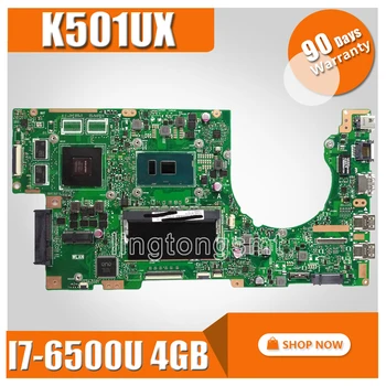 شراءAkemy K501UX اللوحة الأم للكمبيوتر المحمول الفقرة For Asus K501UX K501UB K501U K501 Teste اللوحة الرئيسية الأصلي DDR3 4g RAM I7-6500U GTX950M EDP