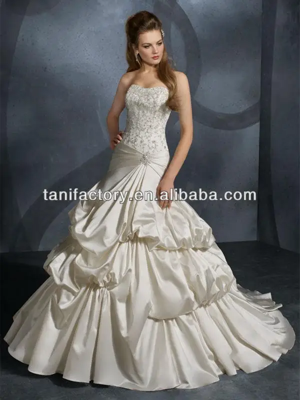 

custom-made bandage dress ball gown pleat vestido de noiva 2014 new fashion sexy long wedding dress bridal gown free shipping