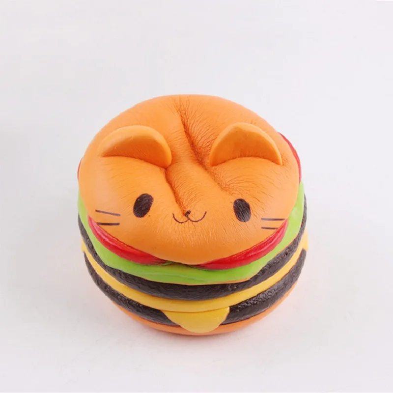 Горячая Jumbo мягкими Squeeze медленный отскок игрушка ПУ моделирование милый Burger Cat Анти-Стресс декомпрессии игрушки или подарки для детская