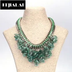 Kejialai модные Кручёные ожерелья Колье Цепочки и ожерелья натуральный Камни Подвески зеленый цвет для Обувь для девочек Для женщин Модные
