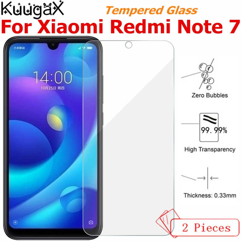 2Pcs Tempered Glass For Original Xiaomi Redmi Note 7 4GB 64GB Original 9H smart phone Screen Protector Film on Toughened display 2Pcs Tempered Glass For Original Xiaomi Redmi Note 7 4GB 64GB Original 9H smart phone Screen Protector Film on Toughened display