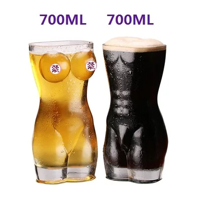 Креативные сексуальные Хрустальные стеклянные чашки, термостойкие двойные стенки, пивные чашки, красивые, для человеческого тела, дизайнерские стаканы, хорошие подарки - Цвет: Women(700) Man(700)