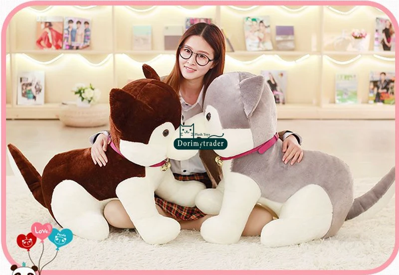 Dorimytrader Relistic Animal  Tinkle Bell DogPlush Toy Cute Stuffed Soft Cartoon Husky Dog Doll Kids Play Dolls Children Gift 31inches 80cm DY61752 (13)