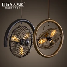 Промышленные Ветер Старинные Nordic Droplight Бар Исследование Творческой Лофт Кованого Железа Вентилятор Подвесной Светильник