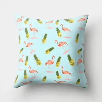 

Home Decor Pineapple Print Polyester Peach Skin Pillow Case Square Cushion Cover Home Decor