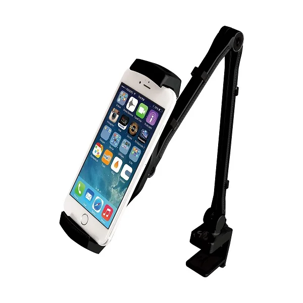 Алюминиевый сплав Настольный планшет ПК стенд экран 360 Вращающийся держатель для ленивых людей для iPad Air Mini 7-12 дюймов легкий для зарядки дизайн - Цвет: Long Arm Black