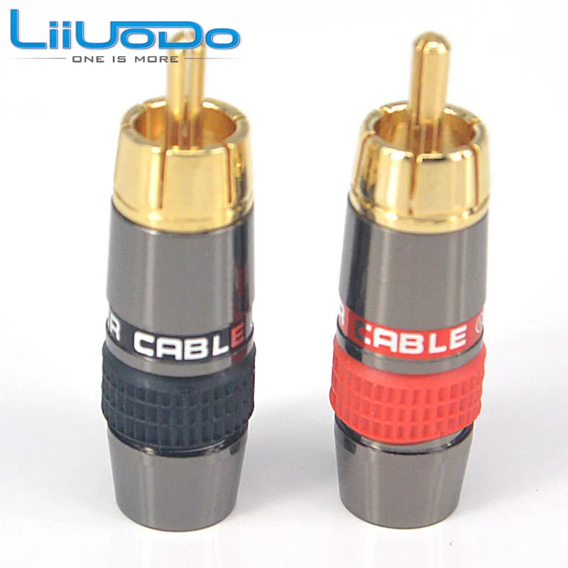 

10 Pieces DIY RCA Plug HIFI Goldplated RCA Male Audio Connector adapter For Cable