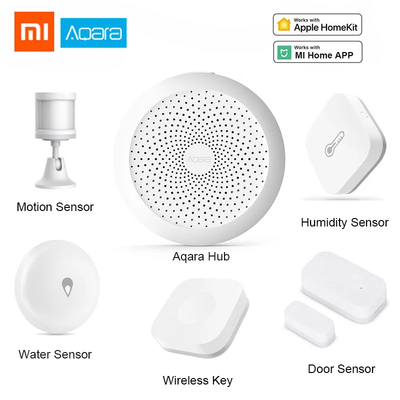 Продажа Xiaomi Aqara набор умный дом комплекты шлюз концентратор двери окна датчик удара тела датчик беспроводной переключатель датчик воды для Apple Homekit