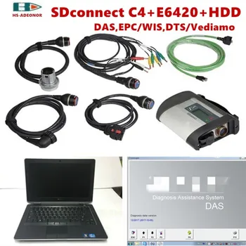

For Benz obd2 Car diagnostic tool MB STAR C4+Laptop i5 4g E6420 with 2019 12 DAS WIS Vediamo DTS software HDD OBD 2 Scanner DHL