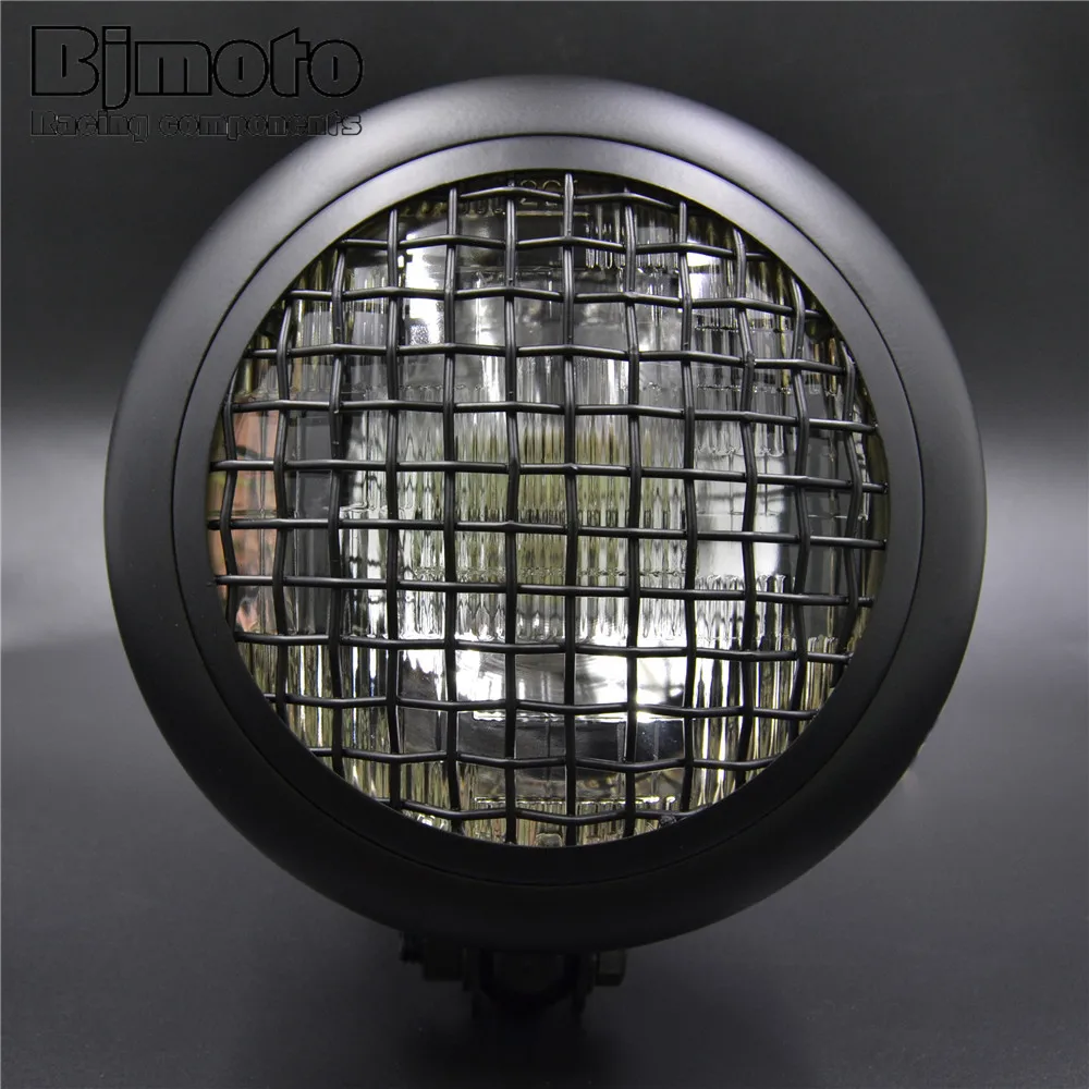 

BJMOTO Aluminum Fences Grid Motorcycle Headlight For Harley Chopper/Bobber/Cafe Racer/Touring/Custom bikes
