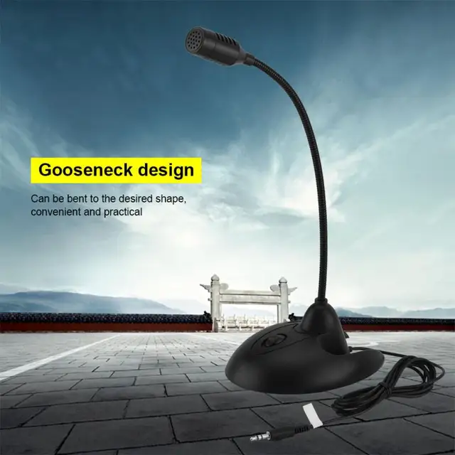 Desktop Wired Microphone Adjustable Gooseneck Computer Desk Stand Meeting Mic Recording Voice chat Player PC Laptop Universal