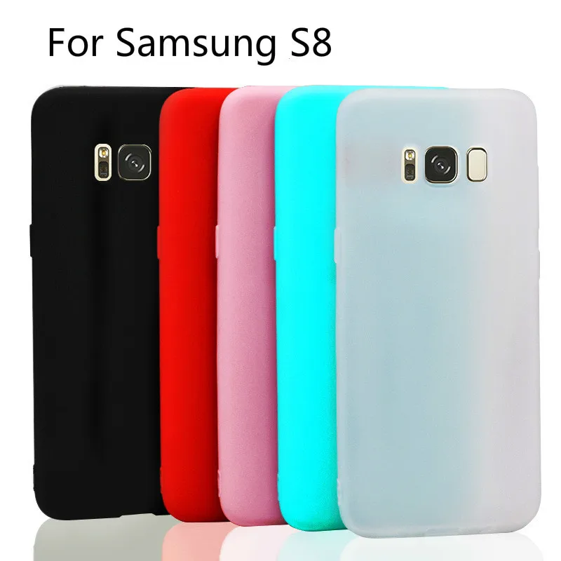 Однотонный защитный чехол для мобильного телефона samsung S8 матовый Силиконовый