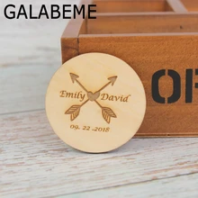 Galabeme 5 см Персонализированные Деревянный сохранить дата и имя тега пользовательские Сельский деревянные бирки свадебные приглашения Сельский свадебные украшения