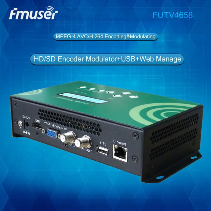 

FUTV4658 DVB-C(QAM)/DVB-T/ATSC/ISDBT MPEG-4 AVC/H.264 HD Encoder Modulator video encoder