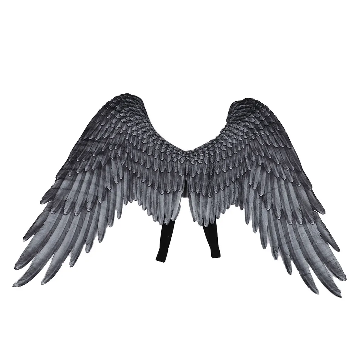 Крылья ангела для девочек, набивные перья, крылья ангела, аксессуары для маскарада Марди Гра на Хэллоуин, ролевые игры на Хэллоуин - Цвет: Ash Black