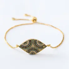 Золотая, серебряная цепочка micro pave cz веревка кубического циркония отрегулированный Плетеный браслет браслеты глаз fj45 талисманы женские ювелирные изделия