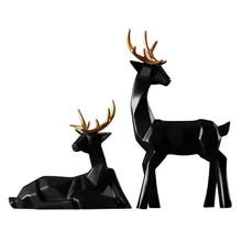 2pc/lot Ceramic Matte crafts LOVER elk ornaments wedding decoration home decoration accessories fairy garden miniatures figurine