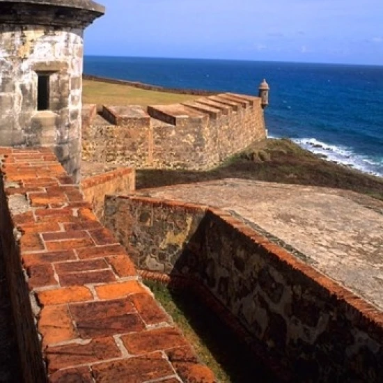 Castle of San Cristobal  Old San Juan  Puerto Rico Poster Print by Bill Bachmann (19 x 28)