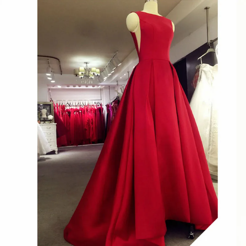 Вечернее платье длинное красное Элегантное Атласное Вечернее платье с открытой спиной вечернее платье Abendkleider исламское платье De Soiree