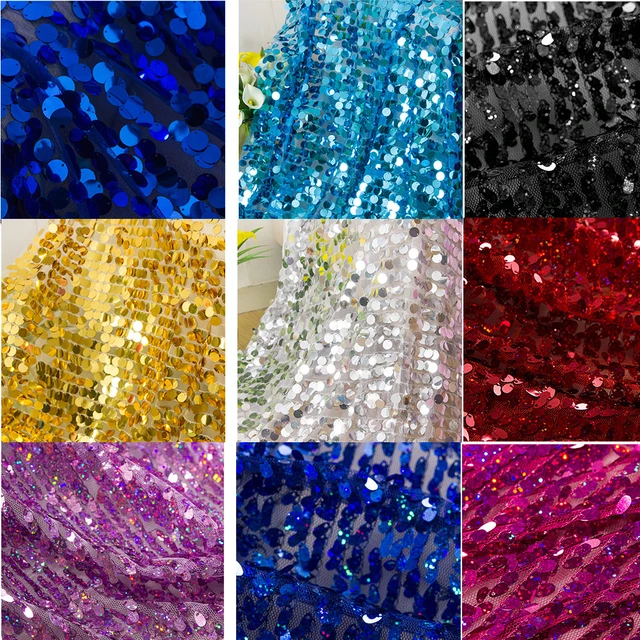 通用 Red Sequin Fabric by The Yard Flip Sequin Fabric for Dress Glitter Fabric for Sewing Mesh Sequins Material by The Yard Sewing Fabric for Cloths