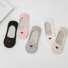 5 пар/лот; сезон весна-лето; милые хлопковые носки в форме сердца; невидимые носки; тапочки для женщин и девочек; удобные носки