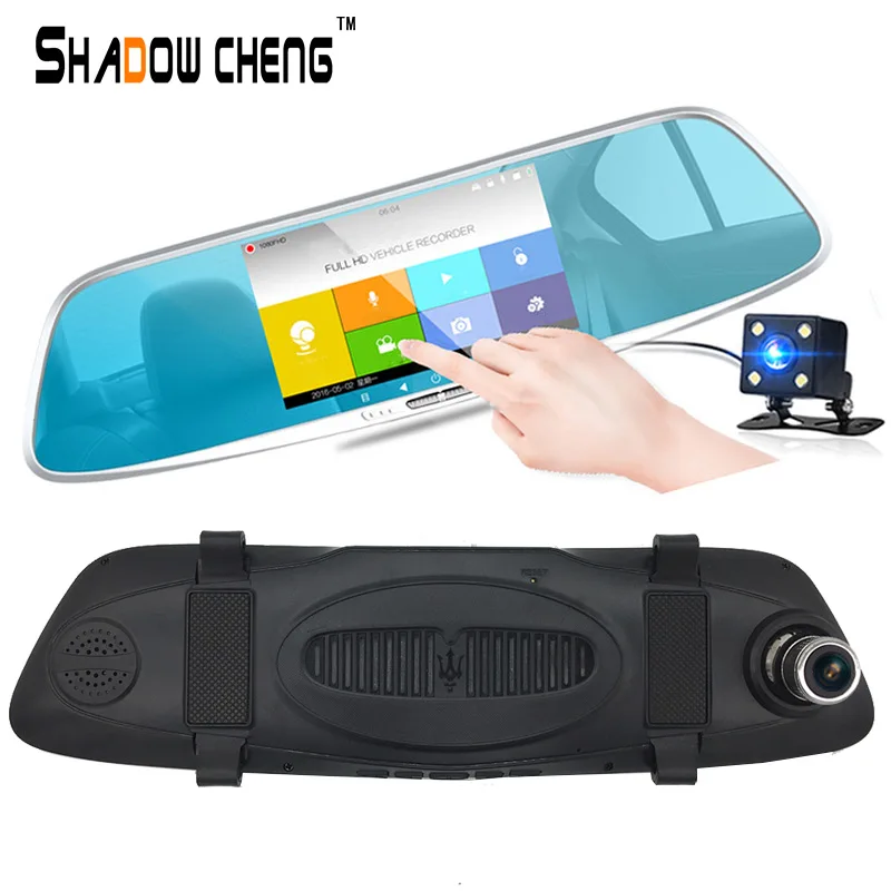 FHD 1080 P камеры автомобиля 5.0 &quotIPS Сенсорный экран зеркало заднего вида Камера