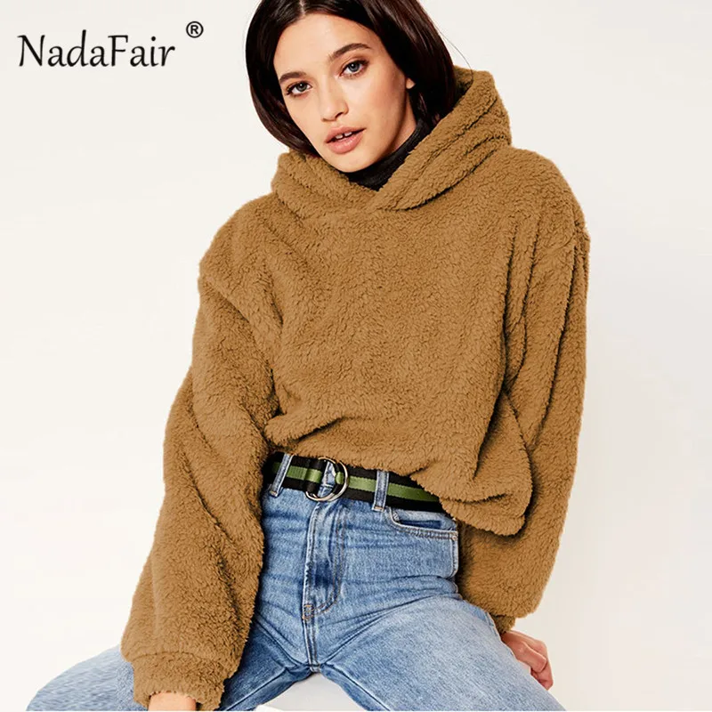 LAAMEI Faux Fur Sweatshirt Hoodies Coats Women Autumn