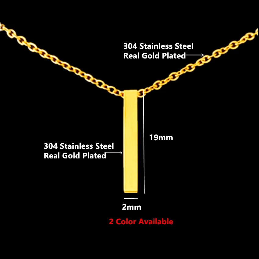 Вертикальная Длинная цепочка ожерелье минималистичное ювелирное розовое золото цвет нержавеющая сталь квадратная Подвеска Ожерелье женское Naszyjnik