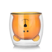 Инновационный Медвежонок стеклянная чашка двухслойная свежая Мода боросиликатное стекло прозрачная вино кофейная чашка