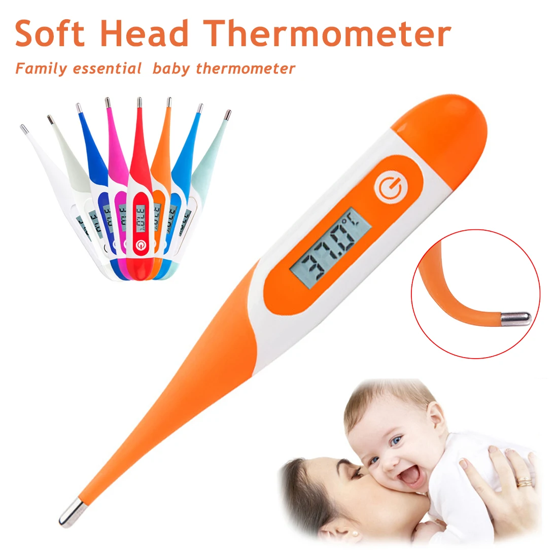 

Soft Head Electronic LCD Display Thermometer Digital Baby Adult Medical Thermometre Body Fever Temperature Measuring Tools